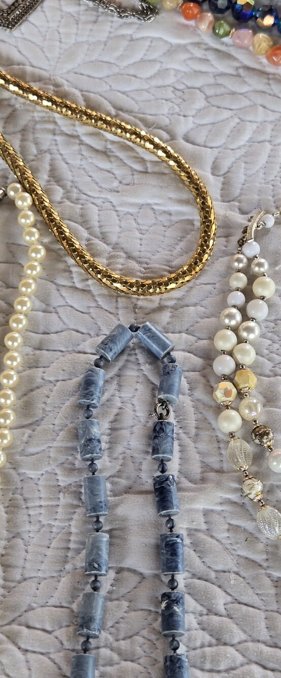 LOT - Eleven NECKLACES Vintage Glass Beads Triple Tierand Contemporary